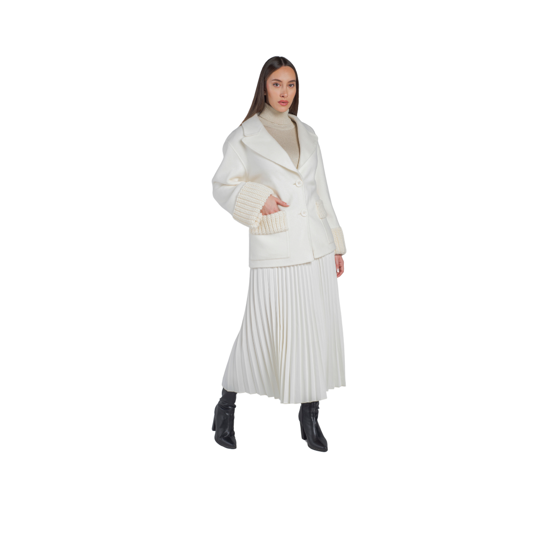 SONICO - Pea coat with knit details