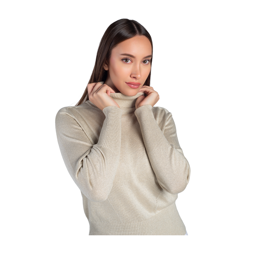 CAMINETTO - Viscose turtleneck pullover