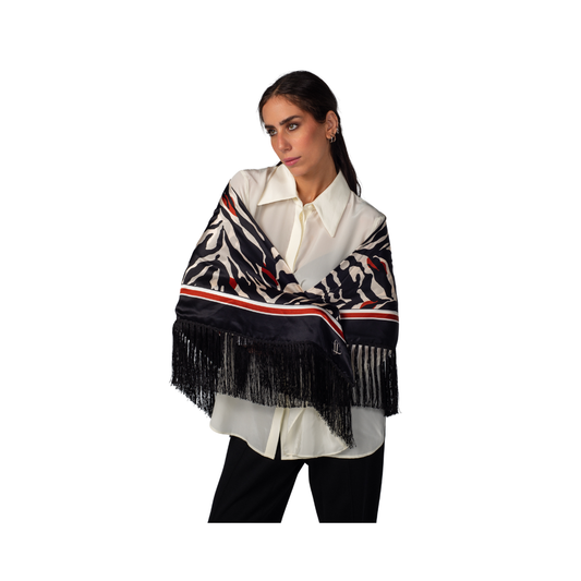 REDUNCA - Black Silk Shawl