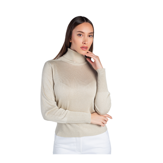 CAMINETTO - Viscose turtleneck pullover