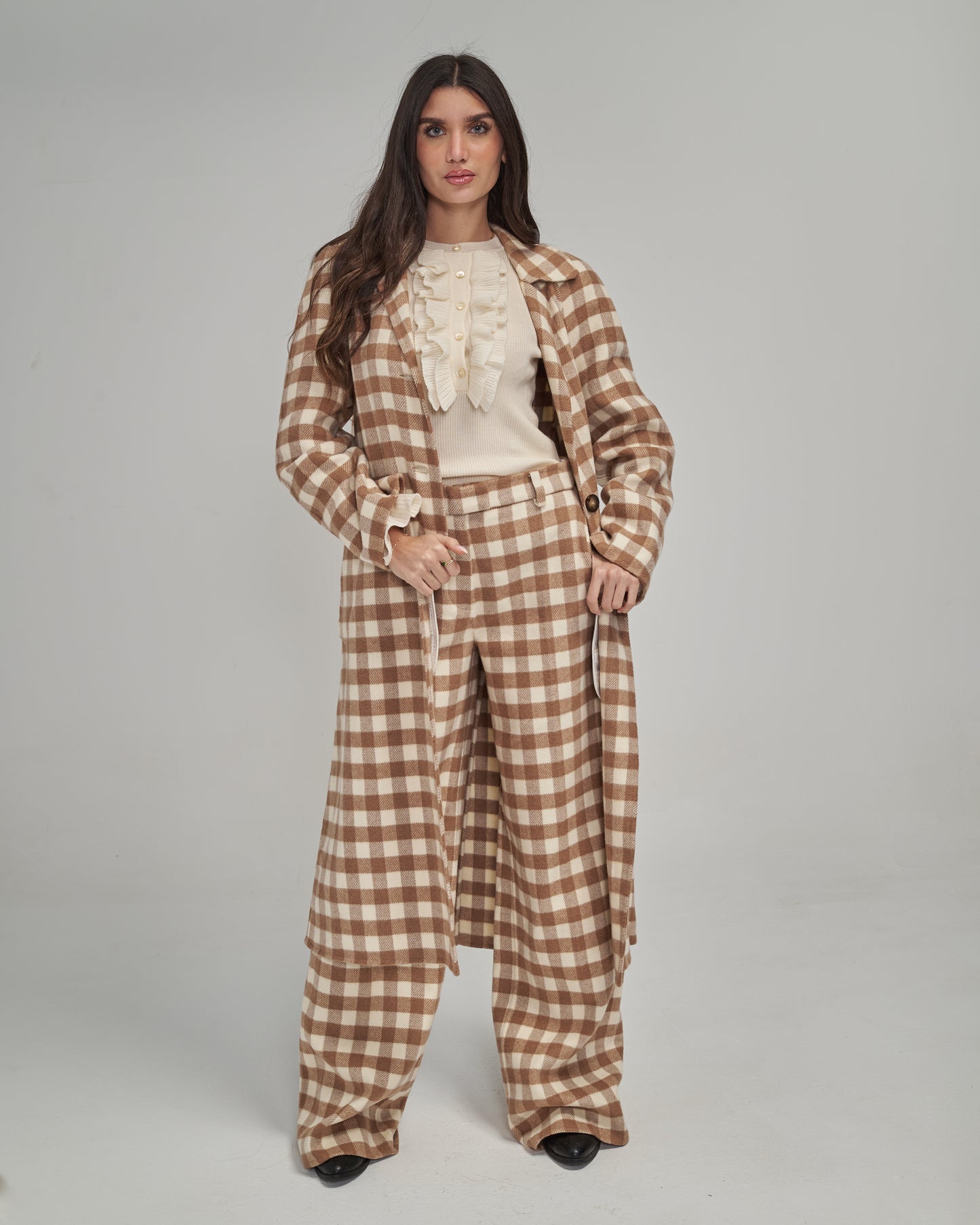 Coat- (Scuderia beige & brown)