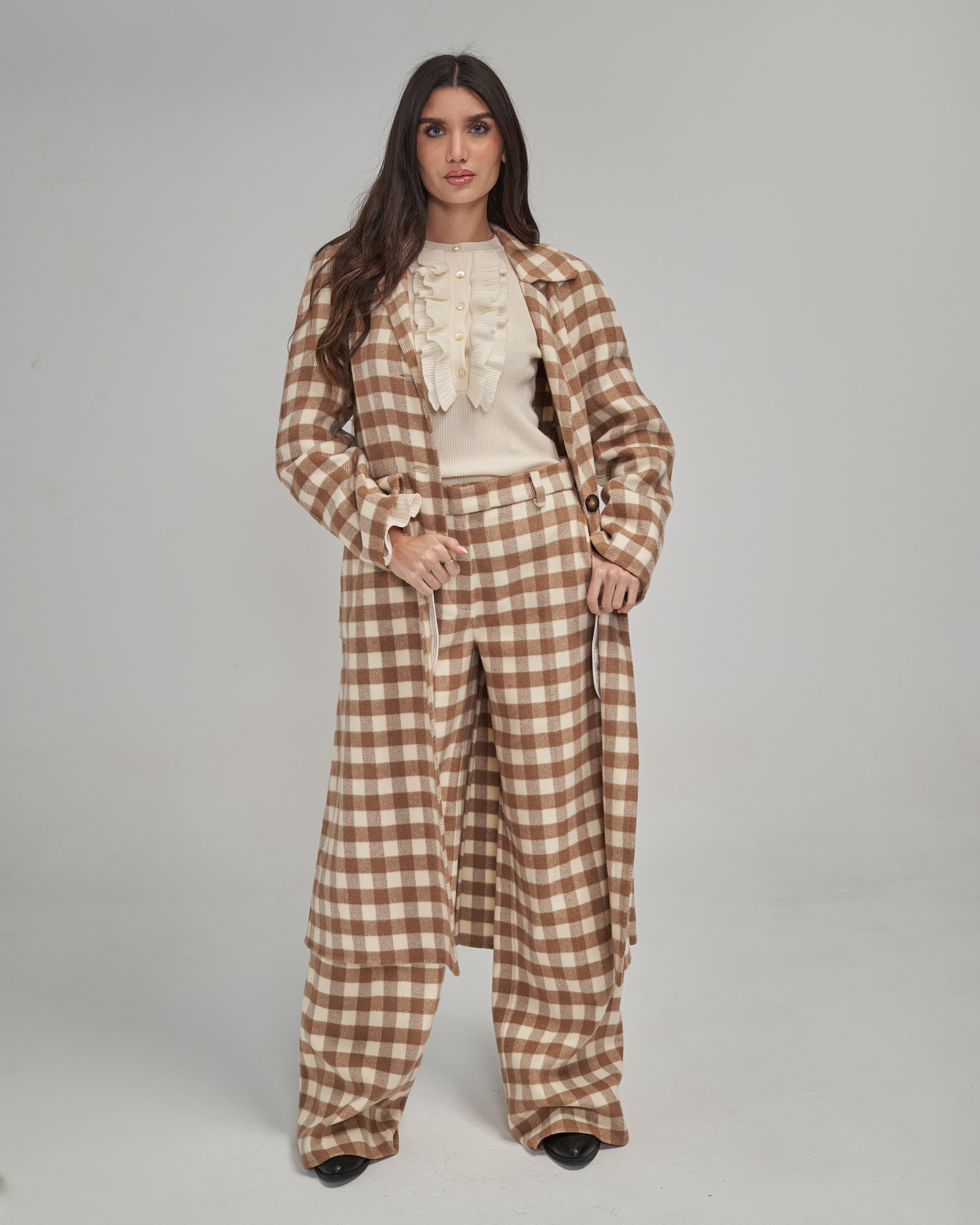 Coat- (Scuderia beige & brown)