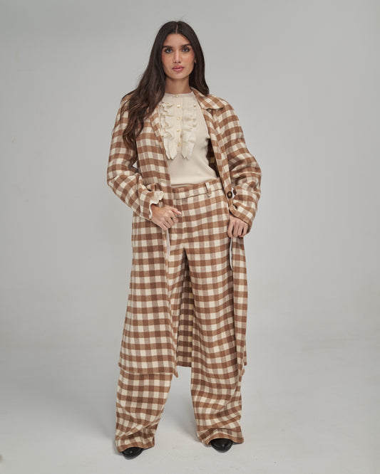 Coat- (Scuderia beige & brown)