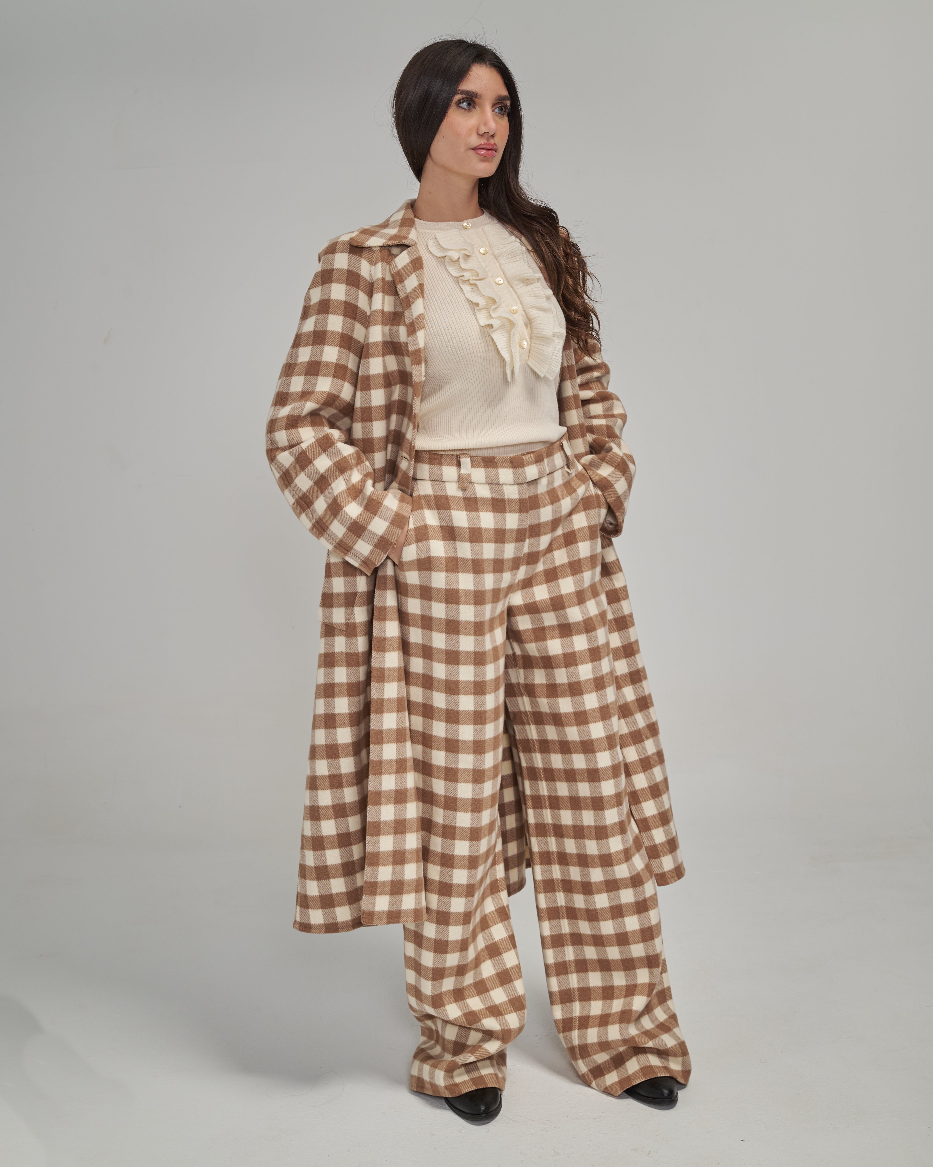 Coat- (Scuderia beige & brown)